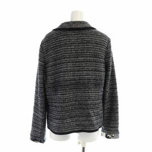 LEONARD 2B テーラードジャケット 長袖 シングル 総裏地 モヘア混 絹混 シルク混 総柄 LL 黒 ブラック