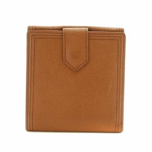 YVES SAINT LAURENT 財布 二つ折り レザー ロゴ 型押し 茶色 ブラウン