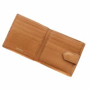 YVES SAINT LAURENT 財布 二つ折り レザー ロゴ 型押し 茶色 ブラウン