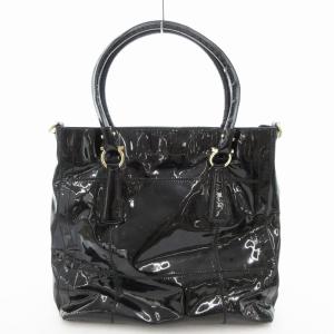 ハンドバッグ トート エナメル ガンチーニ 黒 /UO GY11