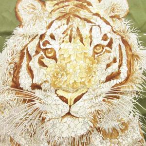 Salvatore Ferragamo スカーフ 花柄 トラ ロゴ 総柄 ? 緑