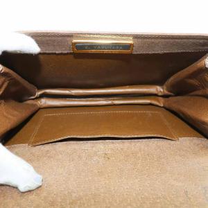 VALENTINO GARAVANI ショルダーバッグ レザー フラップ ロゴ ゴールド金具 茶色 ブラウン