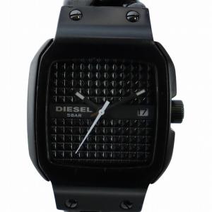 腕時計 ウォッチ クォーツ デイト カレンダー付き スクエア 黒文字盤 黒 ブラック DZ-5181 GY18