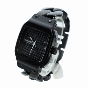 DIESEL 腕時計 ウォッチ クォーツ デイト カレンダー付き スクエア 黒文字盤 黒 ブラック DZ-5181 GY18