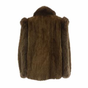 SAGA MINK 銀サガ JINDO ファーコート アウター 毛皮 ミンク ミドル 裏地刺繍 M 茶色 ブラウン /XZ