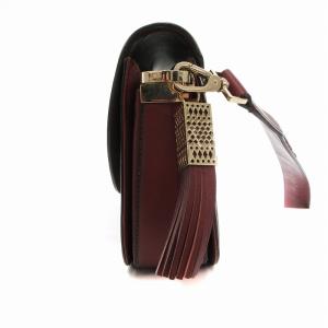 kate spade new york ショルダーバッグ レザー ロゴ タッセル ボルドー