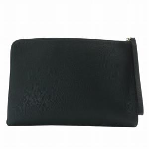 PELLE MORBIDA クラッチバッグ セカンドバッグ レザー L字ファスナー ロゴ 紺 ネイビー /XZ GY18