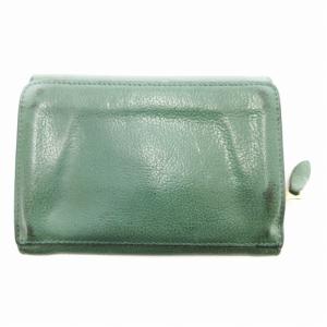 IL BISONTE 二つ折り財布 ウォレット 小銭入れあり レザー ロゴ 緑 /JS GY18