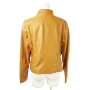 BALMAIN レザージャケット スタンドカラー 革ジャン ラムレザー 羊革 本革 11 茶 ブラウン キャメル