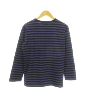 agnes b. ボーダーTシャツ 長袖 ロンT コットン 総柄 3 L 紫 パープル 0330J008