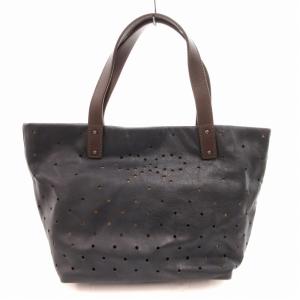 ANYA HINDMARCH ハンドバッグ トート レザー パンチング ロゴ 紺 ネイビー GY11 /TZ
