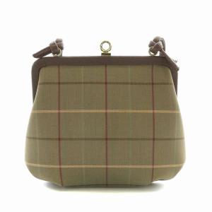 burberrys ショルダーバッグ ミニ キャンバス がま口 チェック柄 カーキ ブラウン