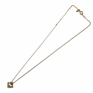 GIVENCHY ネックレス ペンダント チェーン ロゴ ラインストーン ひし形 ゴールドカラー /KW GY18