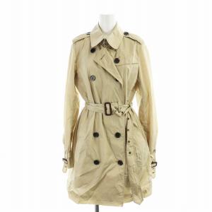 トレンチコート ノバチェック柄 ダブル ミドル 長袖 メッシュ ロゴ 40 M ベージュ GY27 /MQ