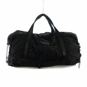 ボストンバッグ 旅行カバン ハンド ナイロン 編み込みデザイン 黒 ブラック GY27 /MQ