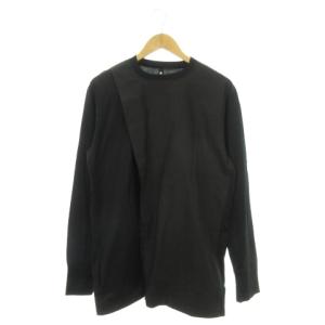カットソー Tシャツ ロンT ラウンドネック 長袖 コットン 切替 M 黒 ブラック /MN7 GY27