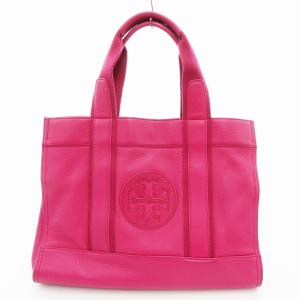 TORY BURCH トートバッグ 手提げ レザー ロゴ ピンク /UO GY18