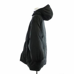 SPORT MAX ダウンジャケット 長袖 ジップアップ ロング フード付き 大きいサイズ 46 黒 ブラック GY18 /MQ