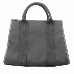 HUNTING WORLD ハンドバッグ トート キャンバス レザートリム ロゴ 黒 ブラック /UO GY18