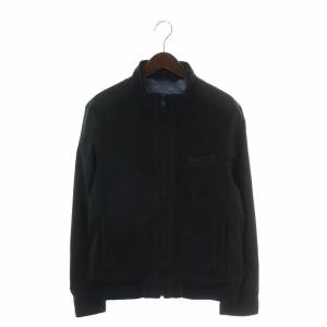 ジャケット ブルゾン 切り替え スタンドカラー ジップアップ 38R M 紺 ネイビー /XZ GY18