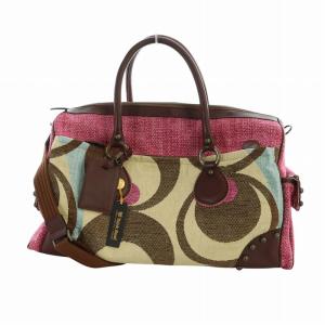 ボストンバッグ レザー キャンバス 総柄 ロゴ ピンク GY18 /MQ
