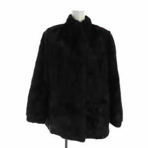 金サガ 毛皮コート ミンクファー ミドル 長袖 総裏地 大きいサイズ 13 LL 茶 ブラウン GY18