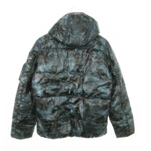 AVIREX パディングジャケット 中綿ジャケット ジップアップ フード付 カモフラ 迷彩柄 L 青 ブルー /MN4