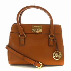 ハンドバッグ ショルダー 2WAY レザー ロゴ ゴールド金具 茶色 ブラウン