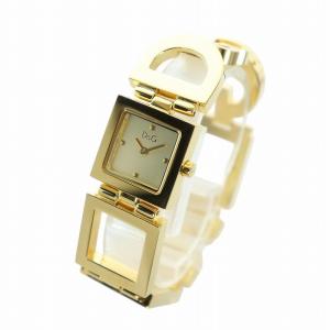 D&G ナイト アンド デイ NIGHT & DAY 腕時計 ウォッチ クォーツ スクエア ロゴ ゴールド色 3729250219