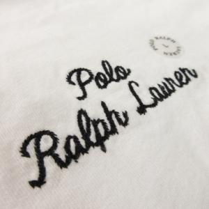 POLO RALPH LAUREN Tシャツ カットソー ラウンドネック 丸首 半袖 ロゴ 刺繍 ワンポイント LG 白 ホワイト