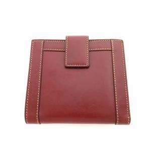 GUCCI 二つ折り財布 Wホック 小銭入れあり レザー ロゴ 赤 レッド