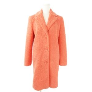 チェスターコート ボア ロング ロゴプレート 小さいサイズ XS コーラルピンク /AO9 GY18