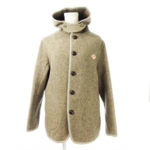 ウールモッサ シングルフードジャケット フーディ ミドル ウール 38 M 茶 ブラウン JD-8458