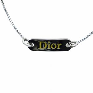Christian Dior ブレスレット アクセサリー ロゴプレート イエローロゴ シルバー色 GY18 /MQ