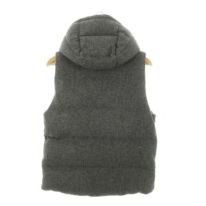 nano universe Nishikawa Down 西川ダウン ダウンベスト ジップアップ フード ウール ヘリンボーン L