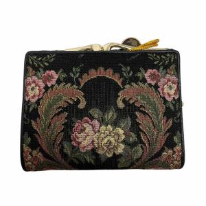 Think Bee 三つ折り財布 ウォレット タグ付き キャンバス がま口 刺繍 花柄 総柄 マルチカラー GY18 /MQ