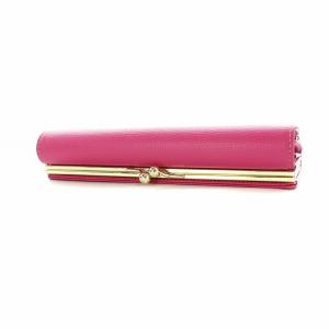 ANNA SUI 長財布 ウォレット 花柄 裏地総柄 レザー がま口 ピンク GY18 /MQ