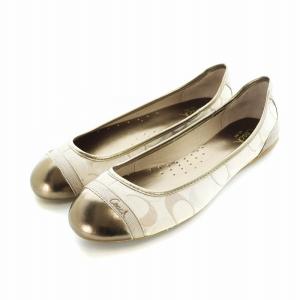 パンプス フラットシューズ シグネチャー 8.5 25.5cm 茶 ブラウン Q1539 GY18 /MQ