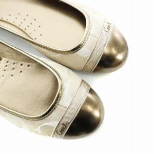 COACH パンプス フラットシューズ シグネチャー 8.5 25.5cm 茶 ブラウン Q1539 GY18 /MQ