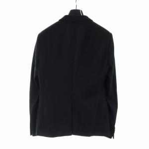 EMPORIO ARMANI 2B テーラードジャケット シングル 長袖 総裏地 センターベント ロゴ ハンガー付き 44 XS 黒