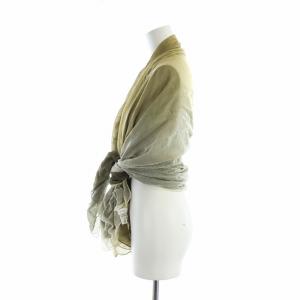 HERNO 大判スカーフ ストール コットン ロゴ グラデーション カーキ GY18 /MQ