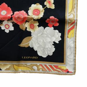 LEONARD スカーフ ストール 総柄 花柄 絹 シルク マルチカラー GY18