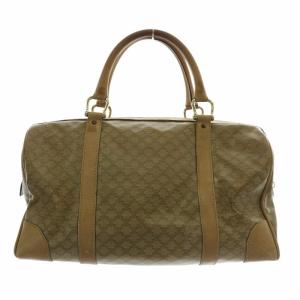 CELINE ボストンバッグ ハンドバッグ PVC レザー マカダム柄 総柄 ロゴ 茶色 ブラウン /XZ GY18