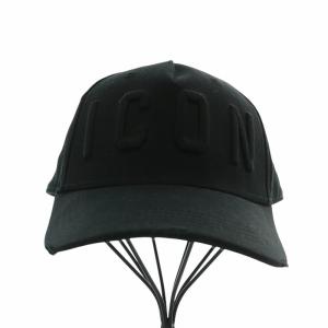 DSQUARED2 ICON BaseBall Cap 帽子 ベースボールキャップ ダメージ加工 ロゴ 刺繍 黒 ブラック