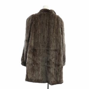 SAGA MINK 金サガ 毛皮コート シェアードミンクファー 長袖 総裏地 ミドル ネーム刺繍入り 茶 ブラウン GY05