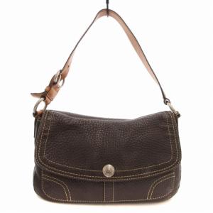 12336 ワンショルダーバッグ ハンドバッグ レザー 茶 ダークブラウン