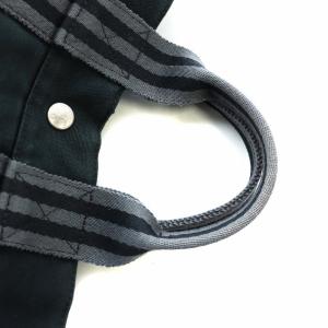 HERMES フールトゥ トートPM  ハンドバッグ ロゴ キャンバス 黒 ブラック GY11