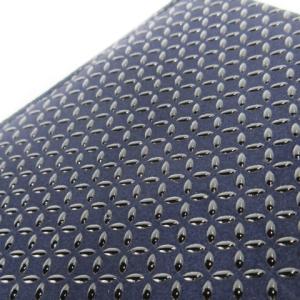 INDEN‐YA 二つ折り財布 ウォレット 小銭入れあり 鹿革 レザー ディアスキン 漆 チェック 総柄 紺 ネイビー /CK28