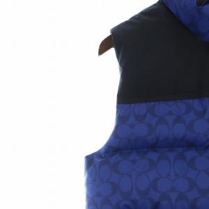 COACH ダウンベスト シグネチャー XS ブラック ブルー