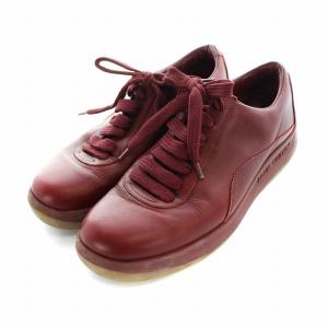 LOUIS VUITTON ローカットスニーカー シューズ 靴 ロゴ レザー 37 23.5cm 赤 レッド GY18 /MQ